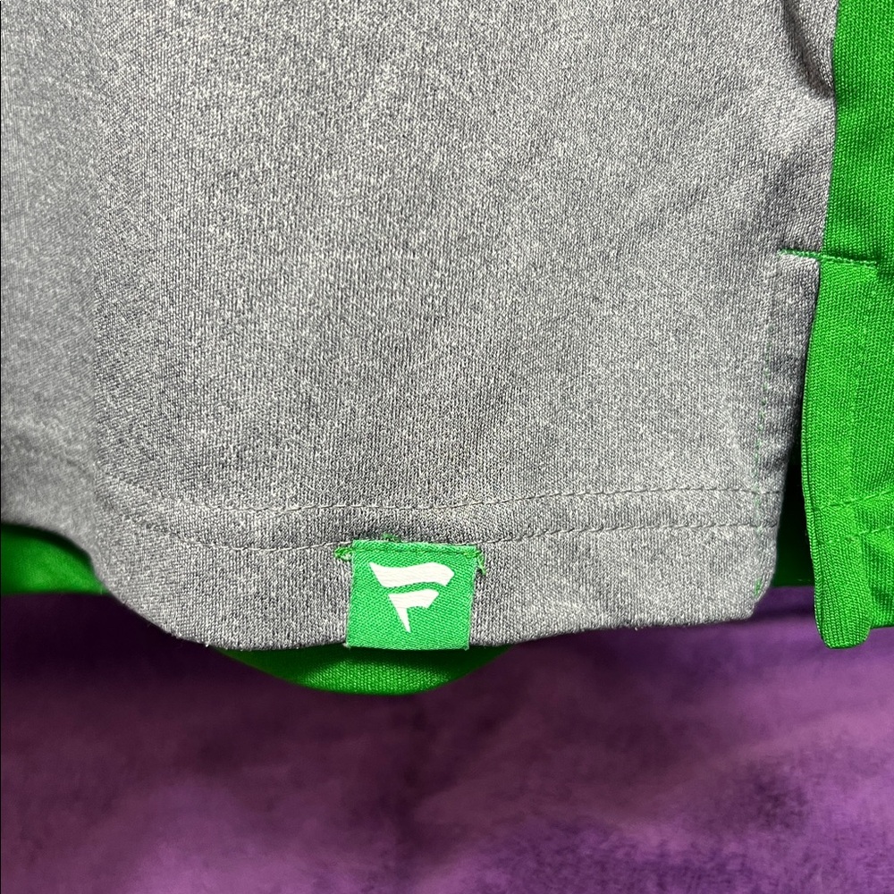 U Of O Fanatics Polo, Green & Gray, Polyester, Mens Short Sleeve Size Medium - Picture 4 of 6